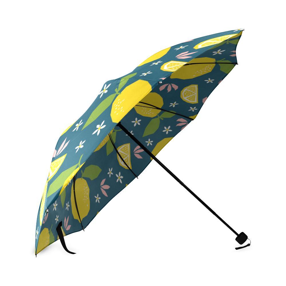 Pattern Print Lemon Foldable Umbrella-grizzshop
