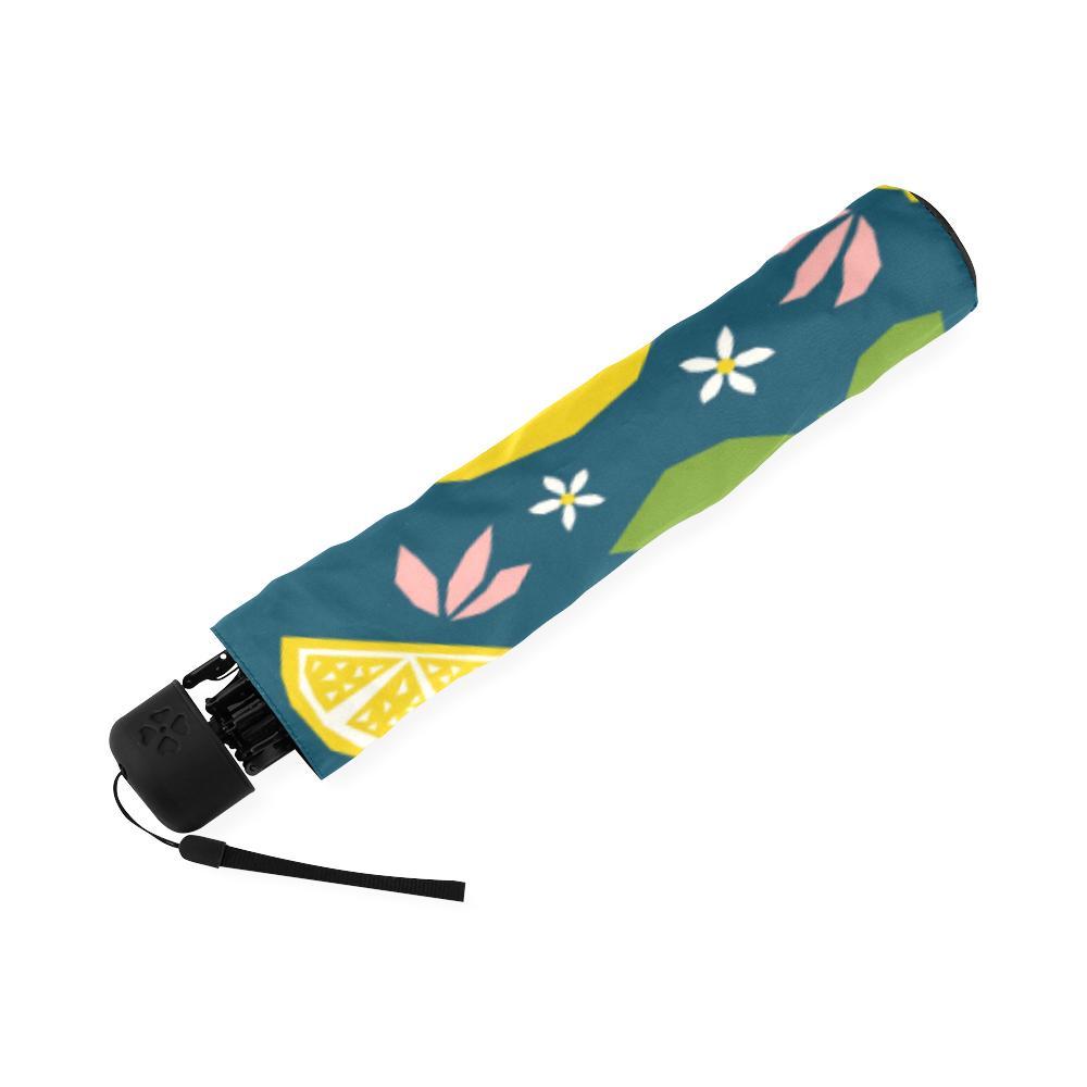 Pattern Print Lemon Foldable Umbrella-grizzshop