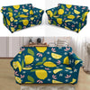 Pattern Print Lemon Loveseat Cover-grizzshop