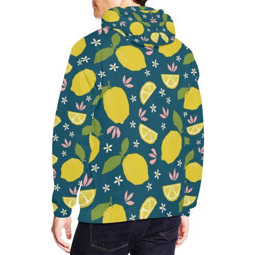 Pattern Print Lemon Men Pullover Hoodie-grizzshop