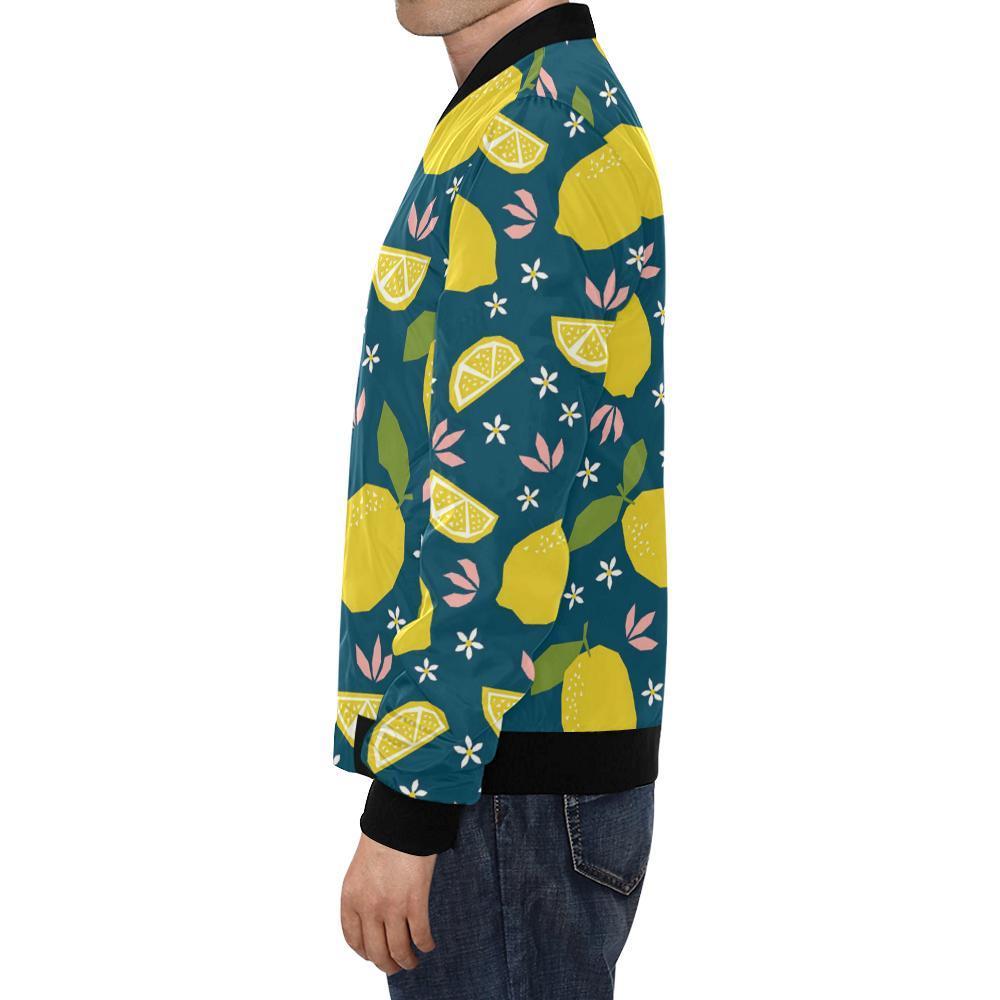 Pattern Print Lemon Men's Bomber Jacket-grizzshop