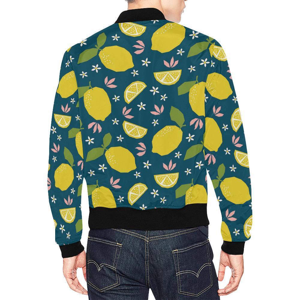 Pattern Print Lemon Men's Bomber Jacket-grizzshop