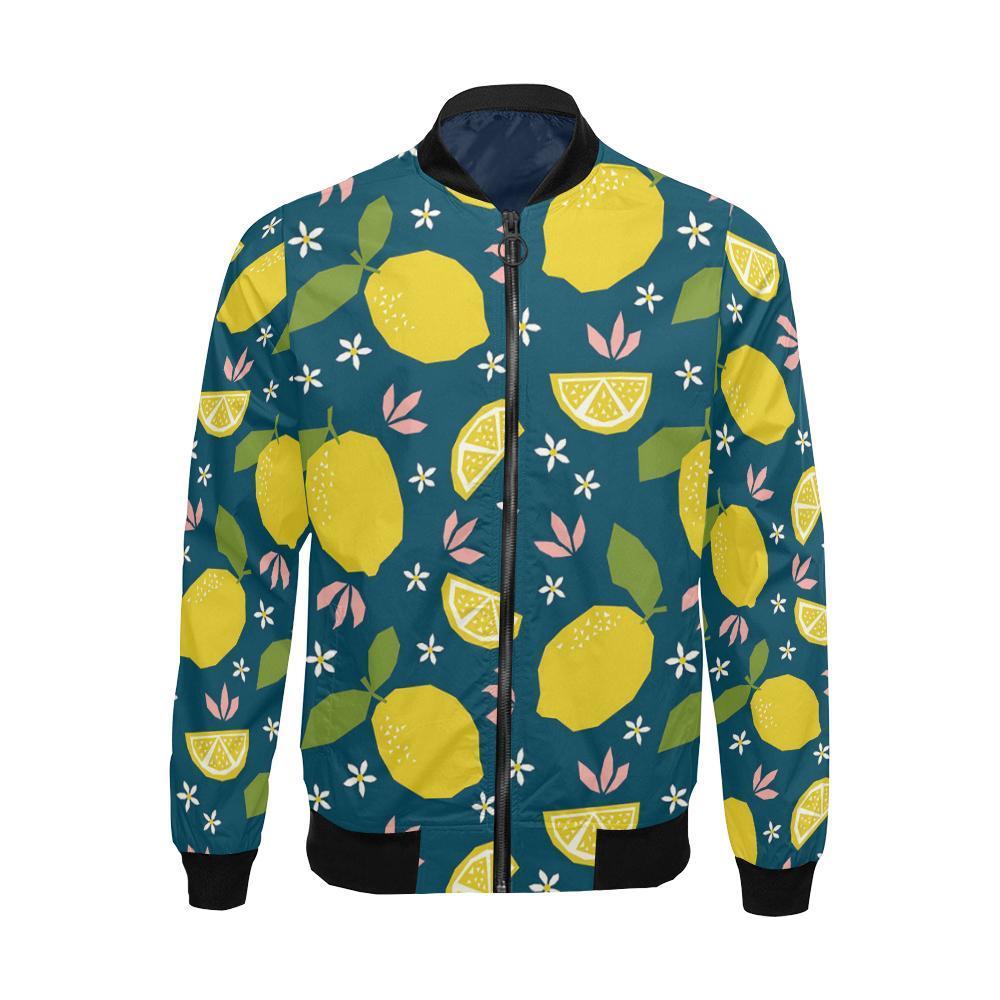 Pattern Print Lemon Men's Bomber Jacket-grizzshop