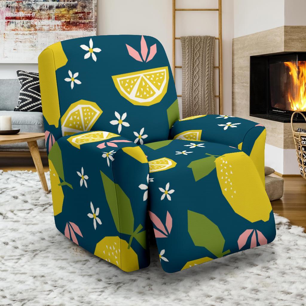 Pattern Print Lemon Recliner Cover-grizzshop