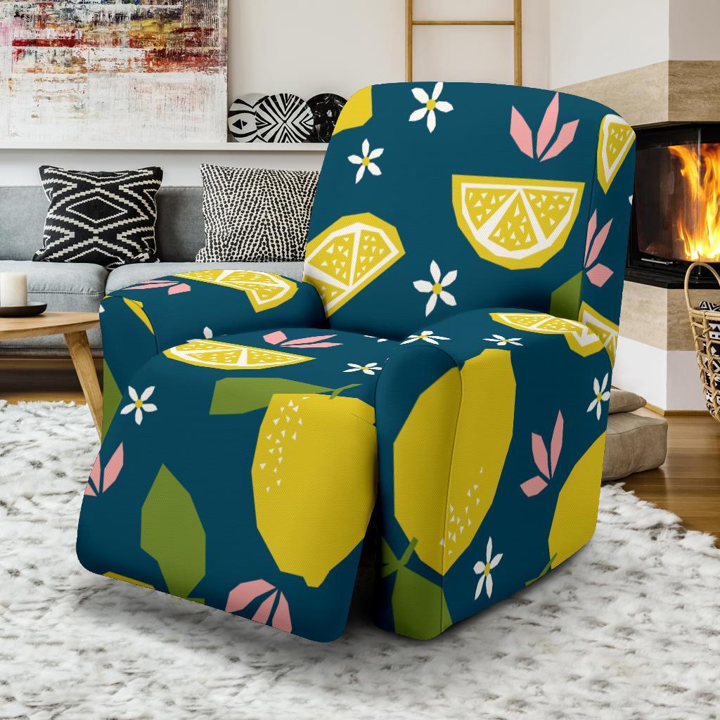 Pattern Print Lemon Recliner Cover-grizzshop