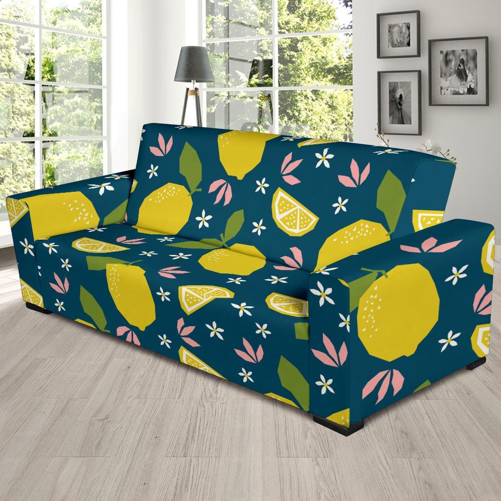 Pattern Print Lemon Sofa Covers-grizzshop