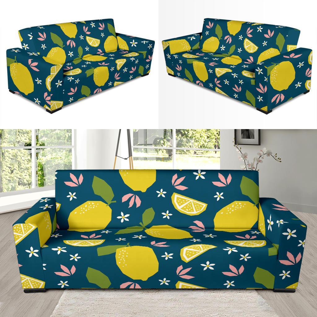 Pattern Print Lemon Sofa Covers-grizzshop