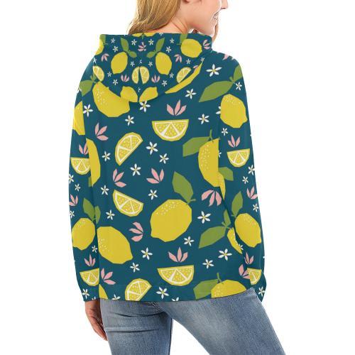 Pattern Print Lemon Women Pullover Hoodie-grizzshop