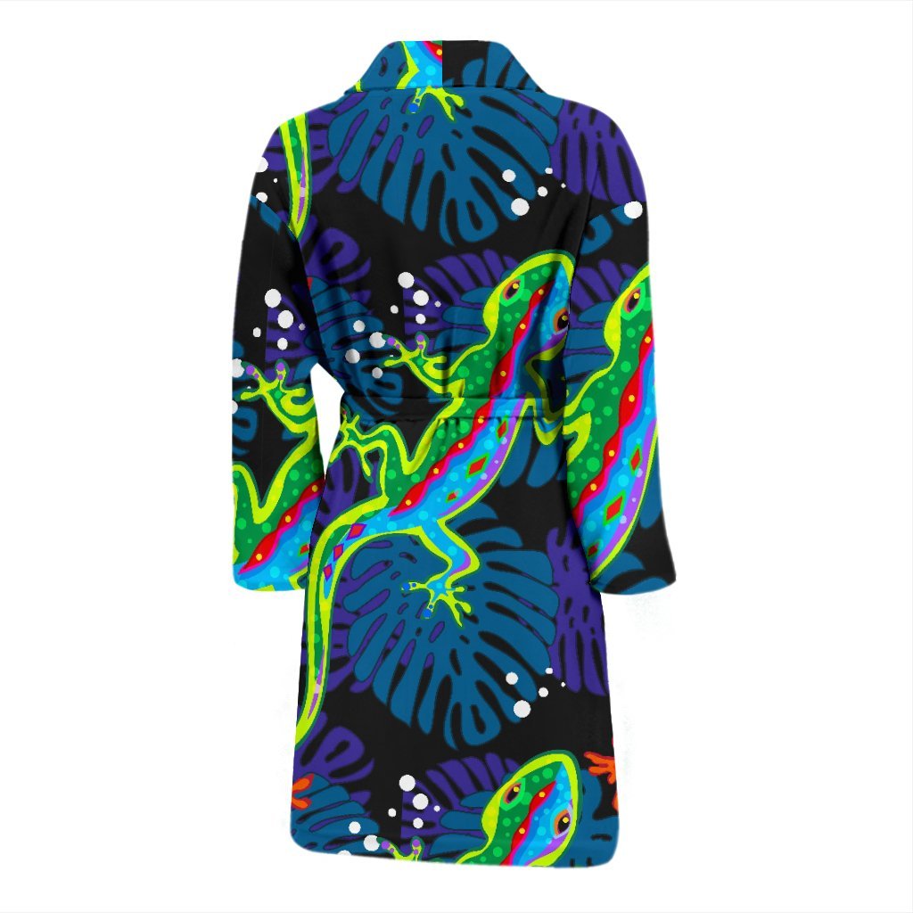 Pattern Print Lizard Men Long Robe-grizzshop