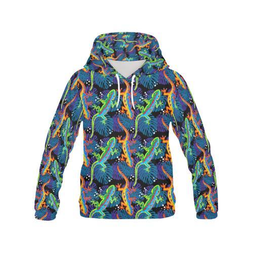 Pattern Print Lizard Men Pullover Hoodie-grizzshop