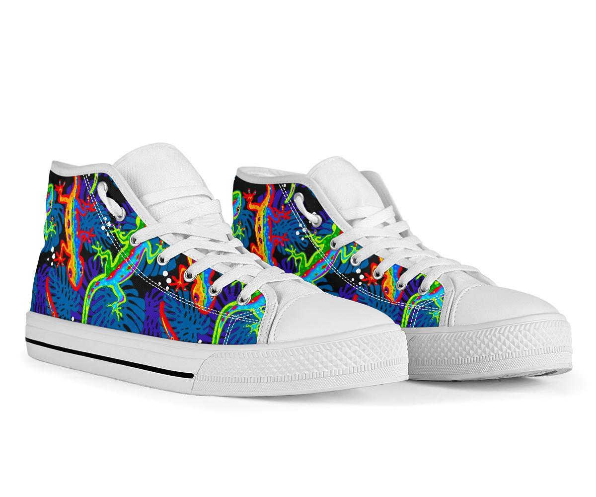 Pattern Print Lizard Men Women's High Top Shoes-grizzshop