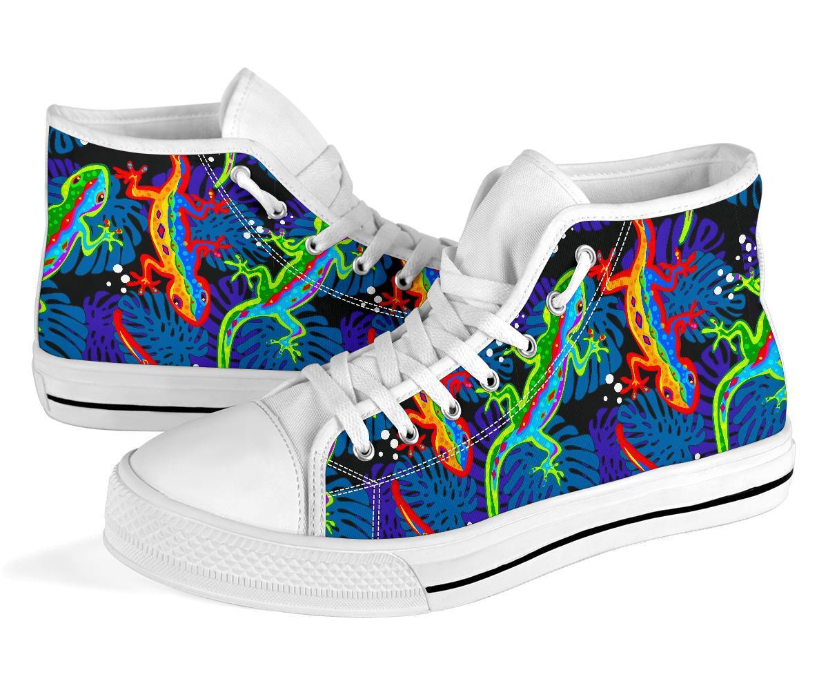 Pattern Print Lizard Men Women's High Top Shoes-grizzshop