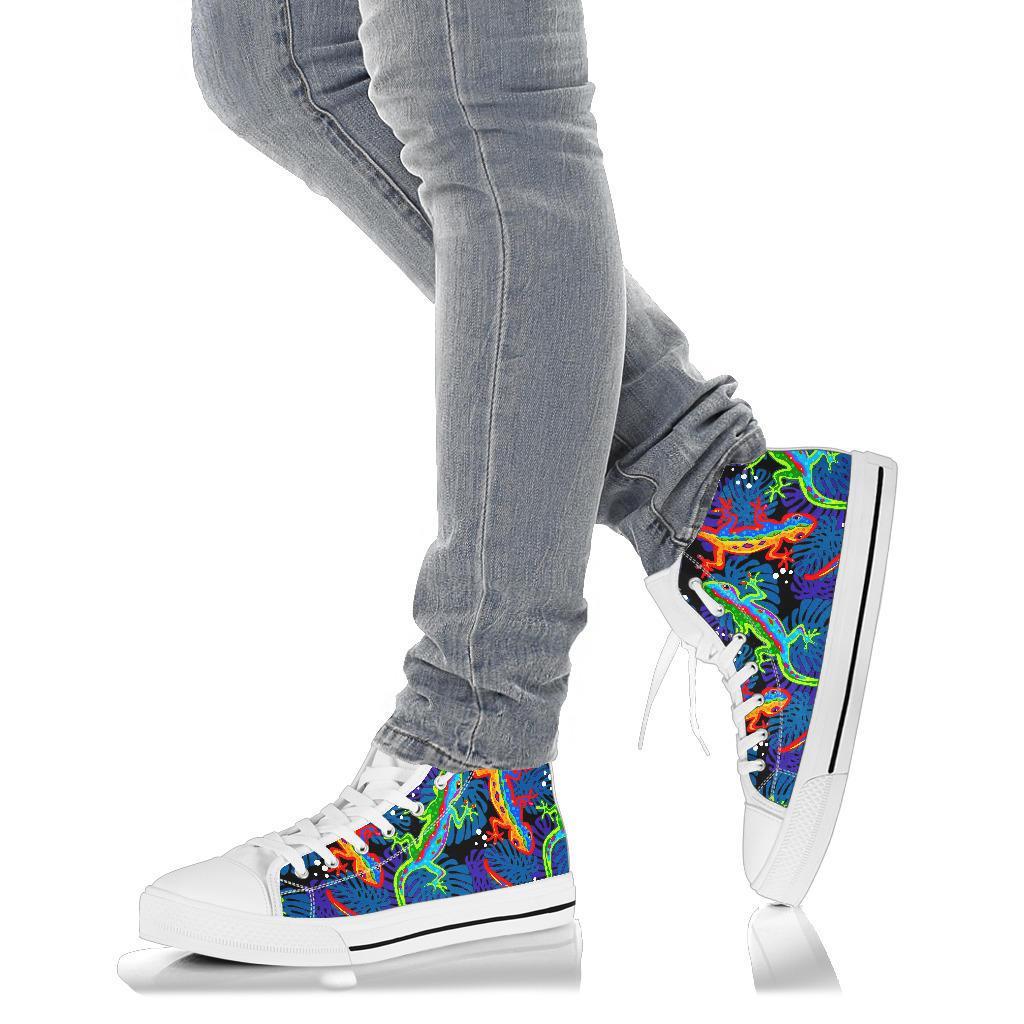 Pattern Print Lizard Men Women's High Top Shoes-grizzshop