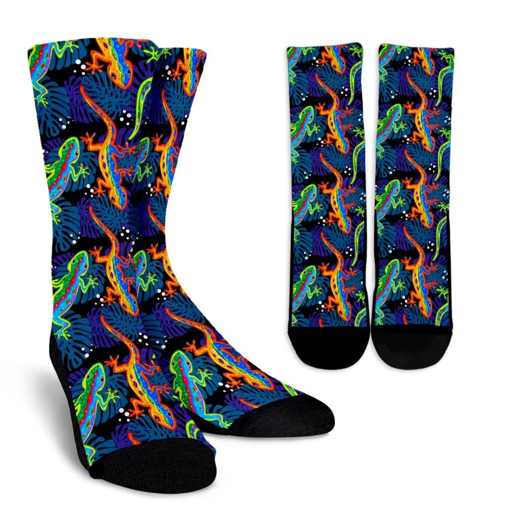 Pattern Print Lizard Unisex Crew Socks-grizzshop