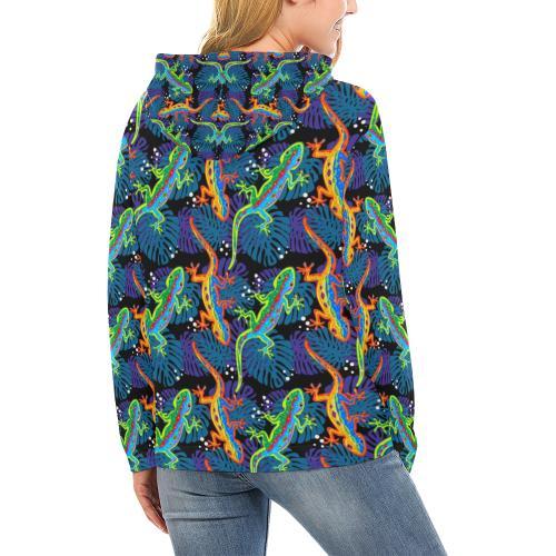 Pattern Print Lizard Women Pullover Hoodie-grizzshop