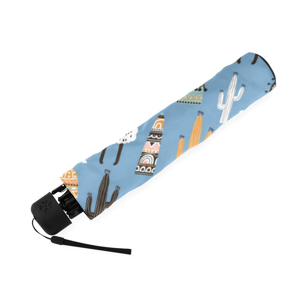 Pattern Print Llama Cactus Foldable Umbrella-grizzshop