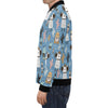 Pattern Print Llama Cactus Men's Bomber Jacket-grizzshop