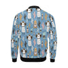 Pattern Print Llama Cactus Men's Bomber Jacket-grizzshop