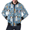 Pattern Print Llama Cactus Men's Bomber Jacket-grizzshop