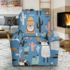 Pattern Print Llama Cactus Recliner Cover-grizzshop