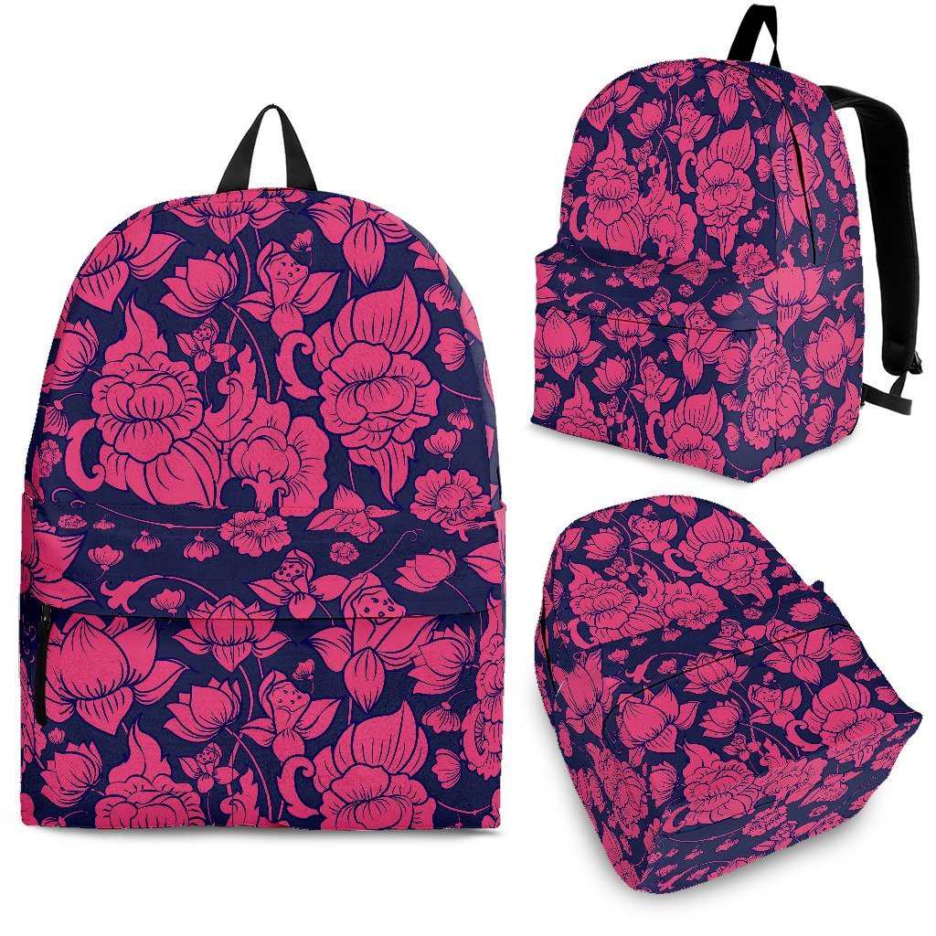 Pattern Print Lotus Backpack-grizzshop