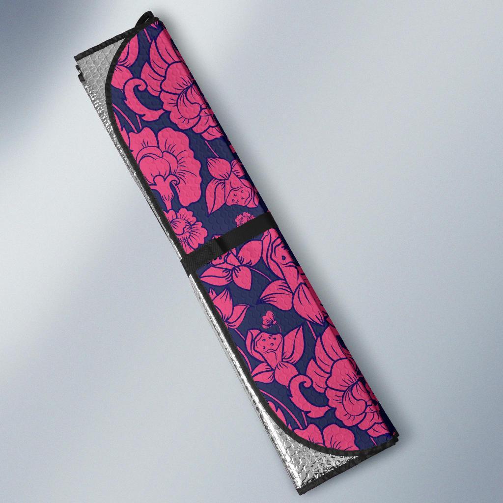 Pattern Print Lotus Car Sun Shade-grizzshop