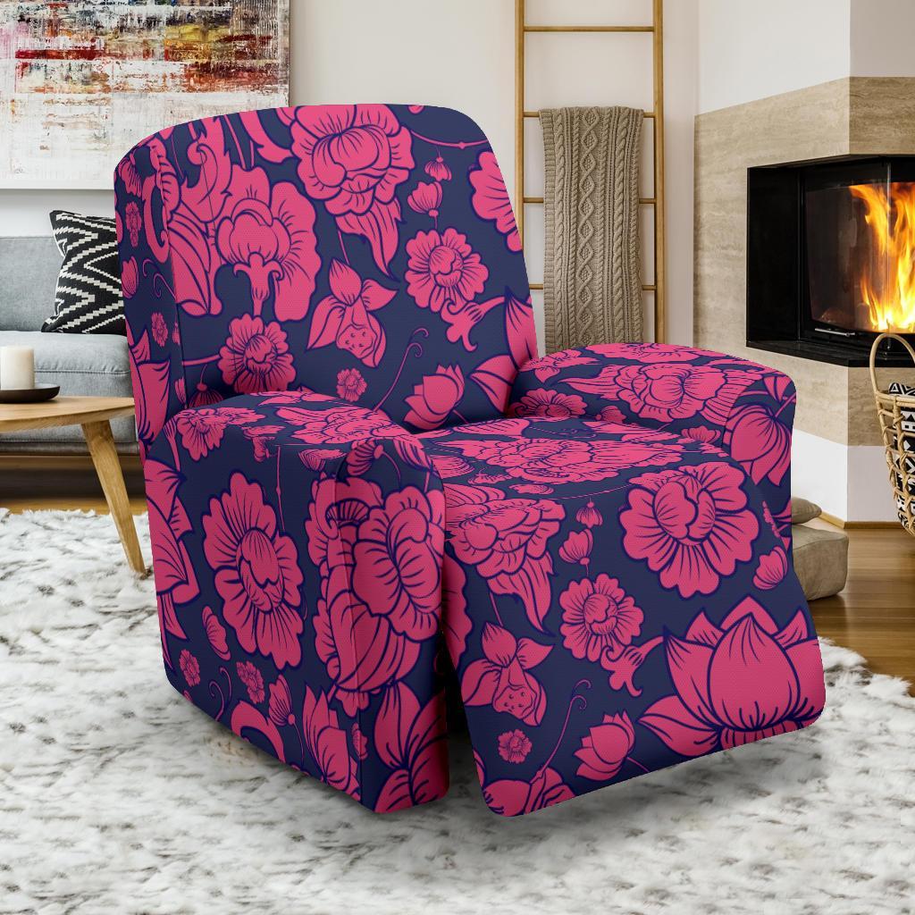 Pattern Print Lotus Recliner Cover-grizzshop