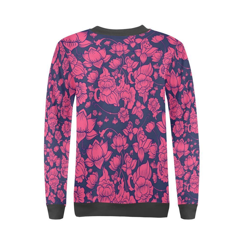 Pattern Print Lotus Women's Sweatshirt-grizzshop