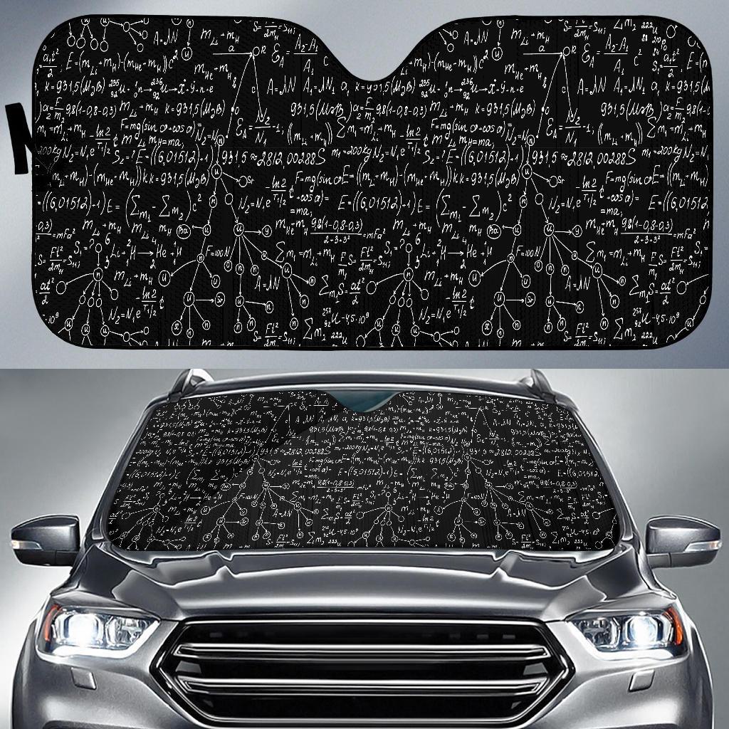 Pattern Print Math Car Sun Shade-grizzshop