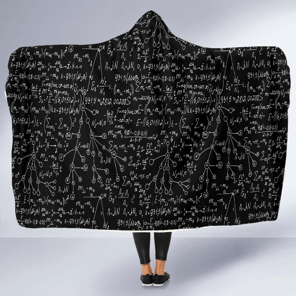 Pattern Print Math Hooded Blanket-grizzshop