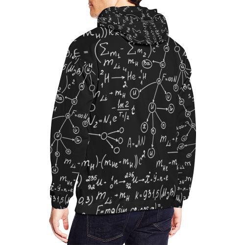 Pattern Print Math Men Pullover Hoodie-grizzshop