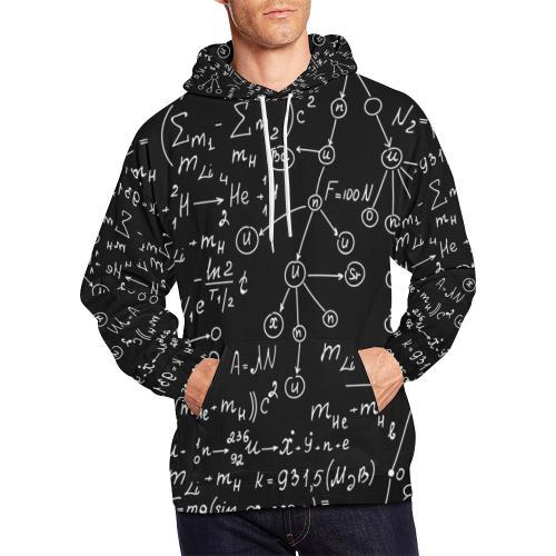 Pattern Print Math Men Pullover Hoodie-grizzshop