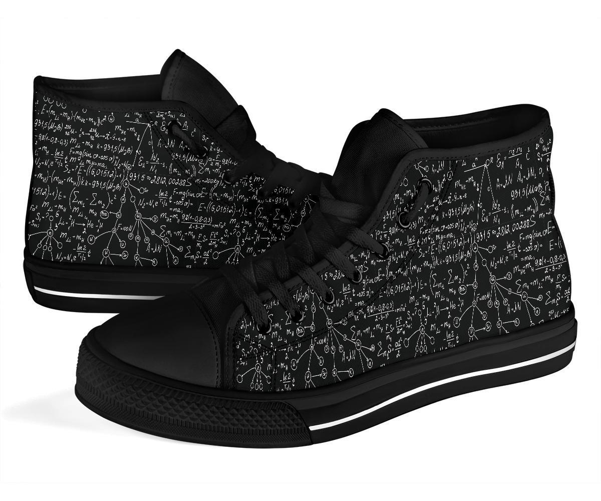 Pattern Print Math Men Women's High Top Shoes-grizzshop