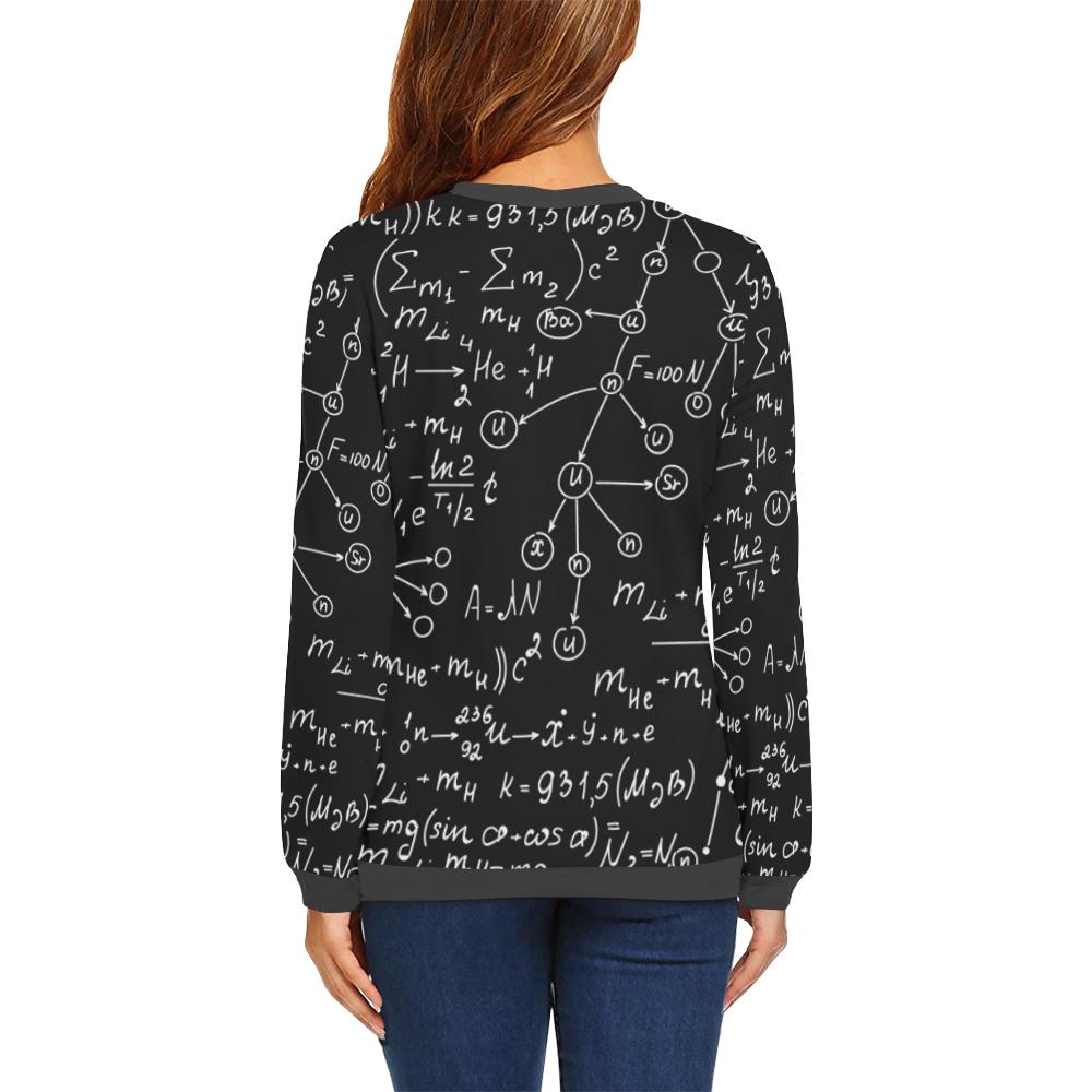 Pattern Print Math Women's Sweatshirt-grizzshop