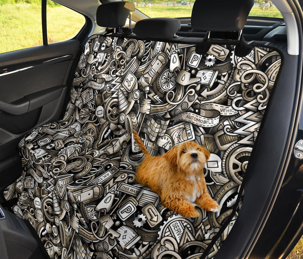 Pattern Print Mechanic Pet Car Seat Cover-grizzshop