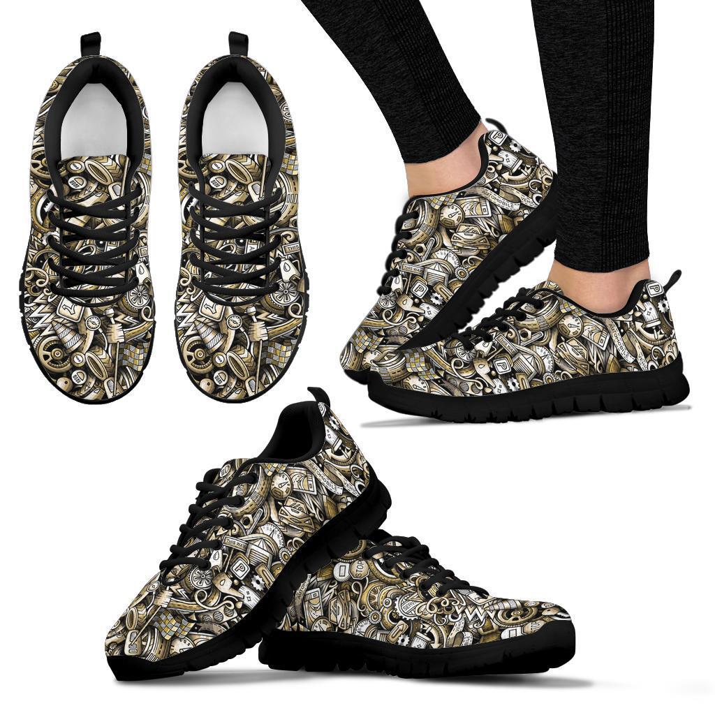 Pattern Print Mechanic Sneaker Shoes For Men Women-grizzshop