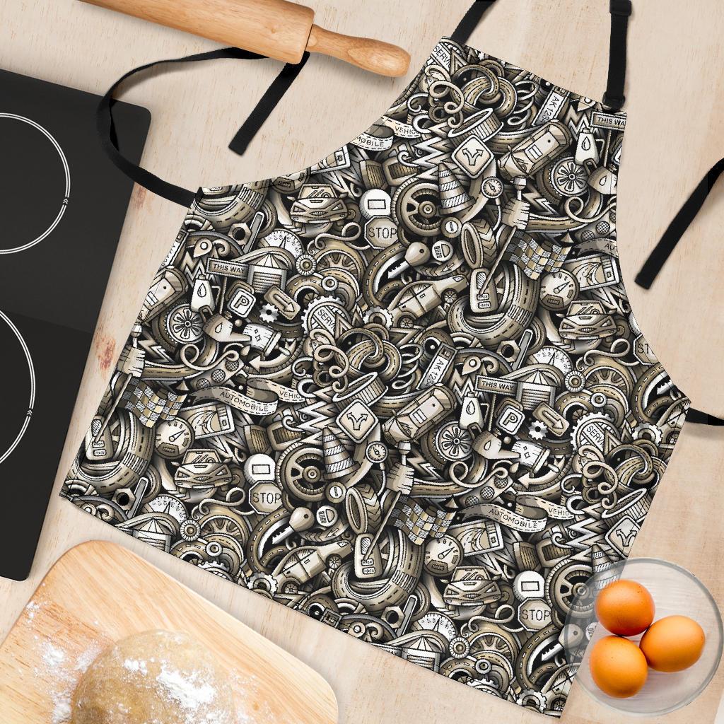 Pattern Print Mechanic Women's Apron-grizzshop