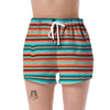 Pattern Print Mexican Blanket Baja Serape Women's Shorts-grizzshop