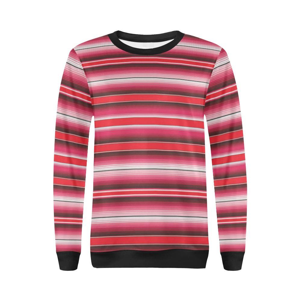 Pattern Print Mexican Serape Blanket Baja Women Crewneck Sweatshirt-grizzshop