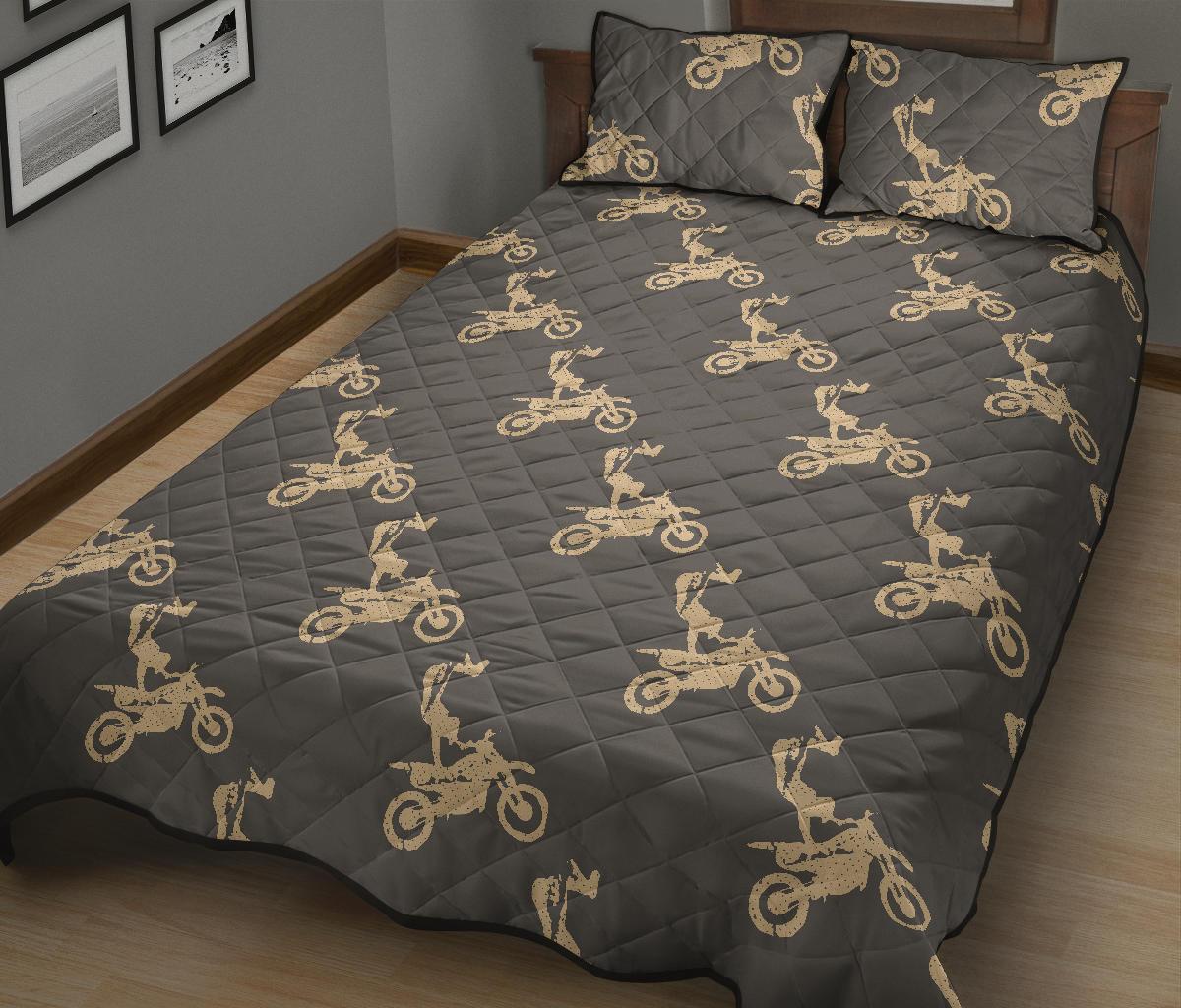 Pattern Print Motocross Bed Set Quilt-grizzshop