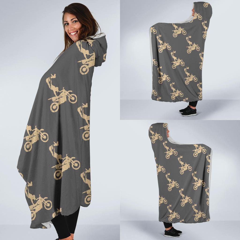 Pattern Print Motocross Hooded Blanket-grizzshop