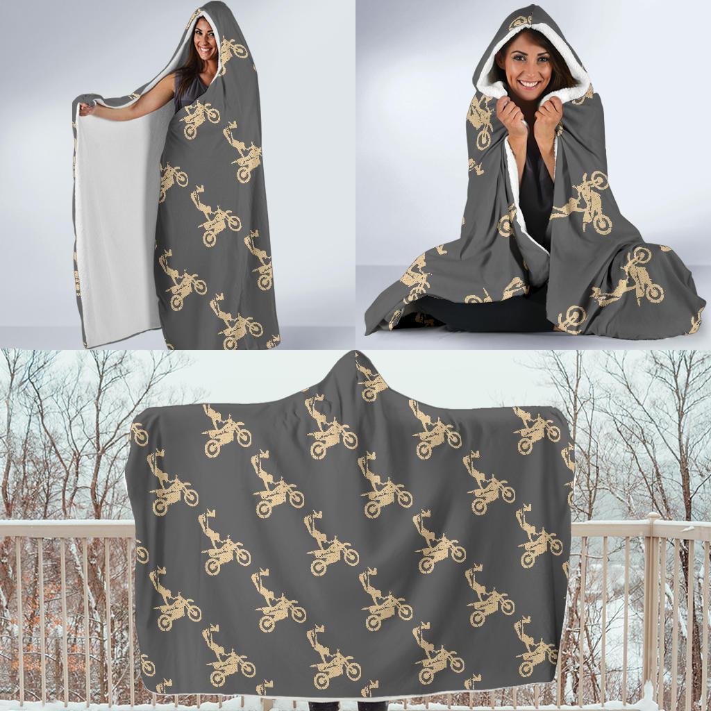 Pattern Print Motocross Hooded Blanket-grizzshop