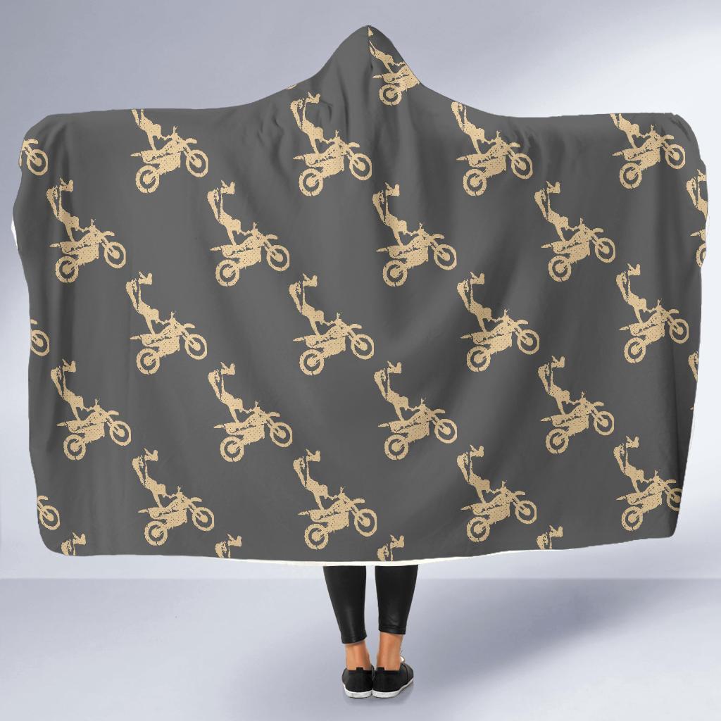 Pattern Print Motocross Hooded Blanket-grizzshop