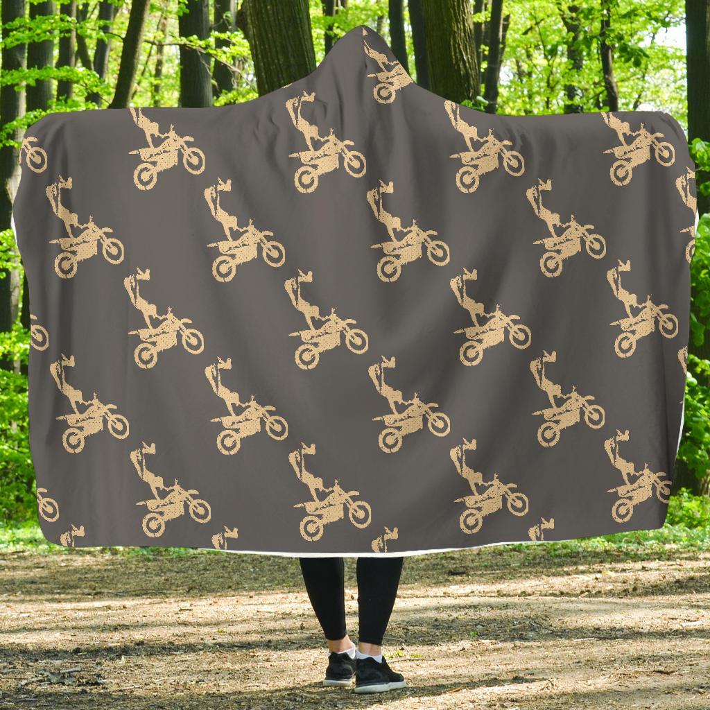 Pattern Print Motocross Hooded Blanket-grizzshop