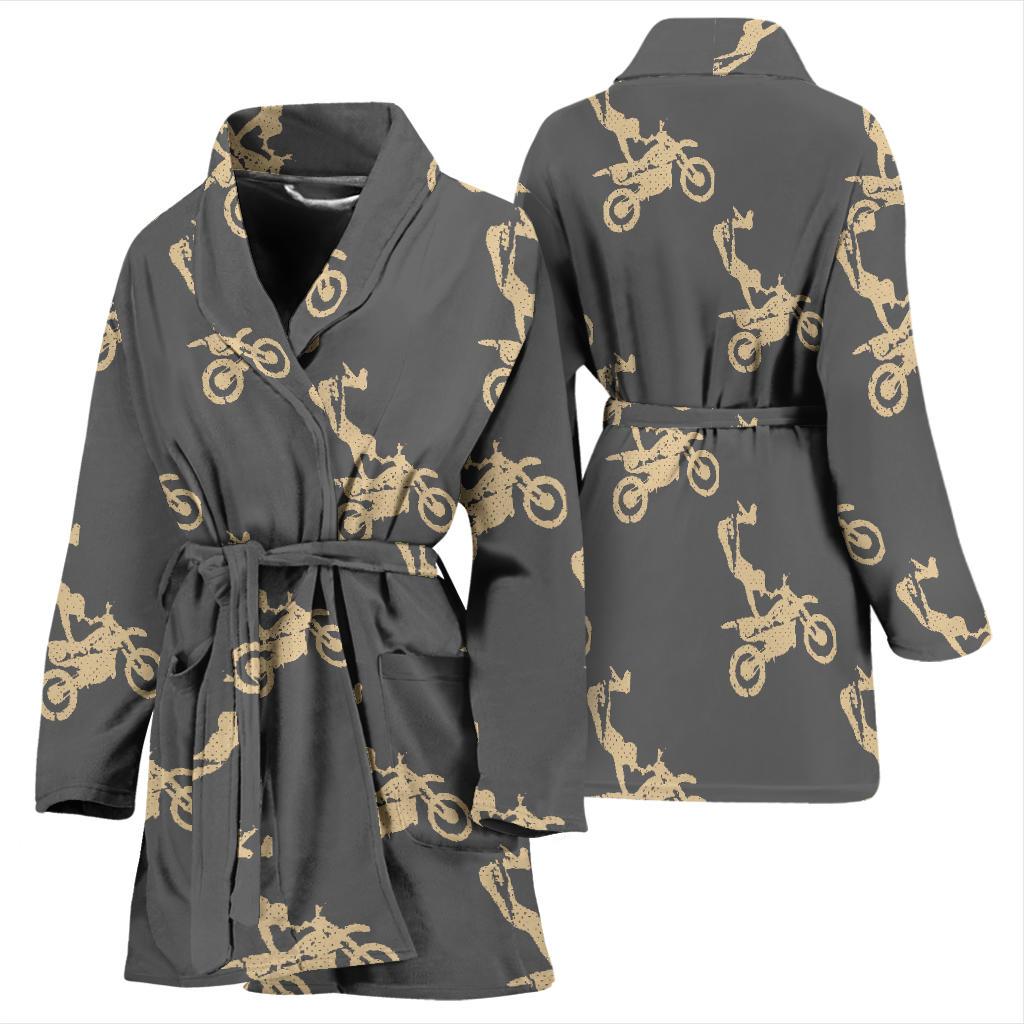 Pattern Print Motocross Women Long Robe-grizzshop