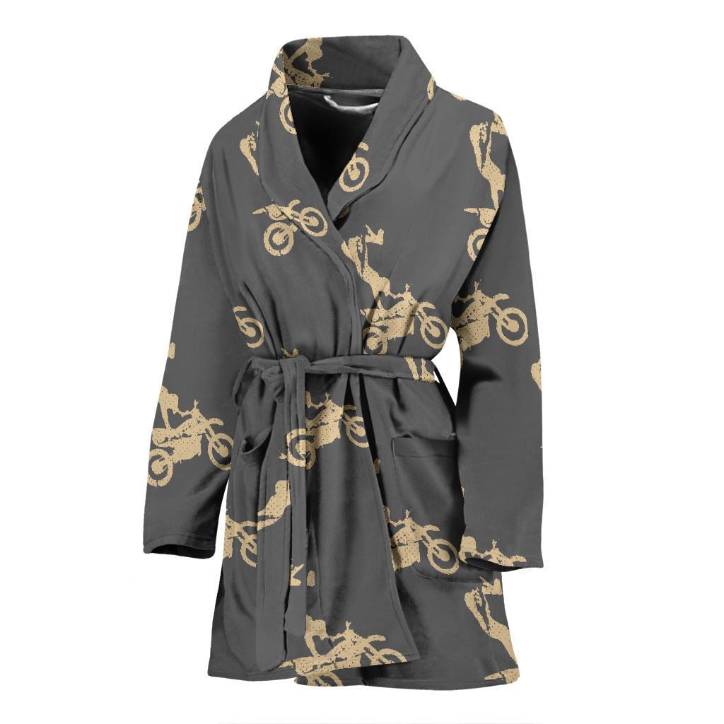 Pattern Print Motocross Women Long Robe-grizzshop