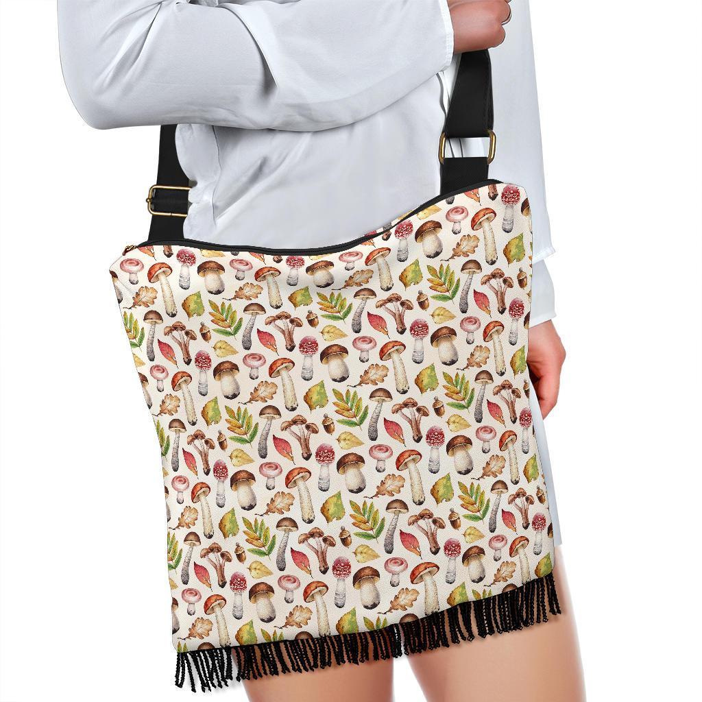 Pattern Print Mushroom Crossbody Bags-grizzshop