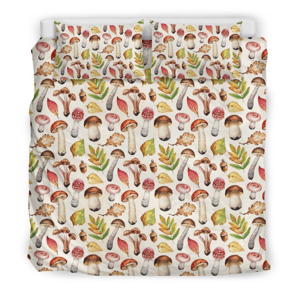 Pattern Print Mushroom Duvet Cover Bedding Set-grizzshop