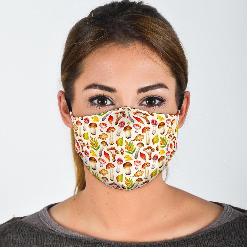Pattern Print Mushroom Face Mask-grizzshop