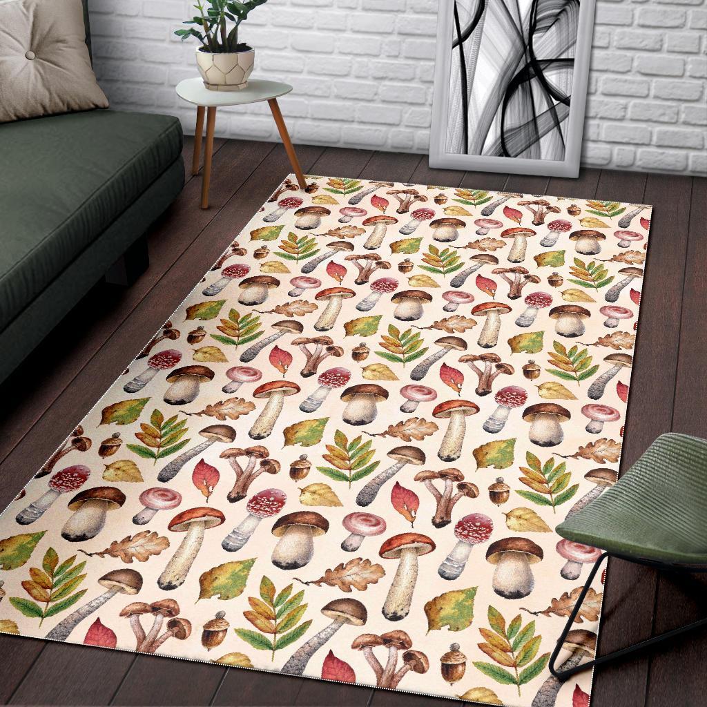 Pattern Print Mushroom Floor Mat-grizzshop